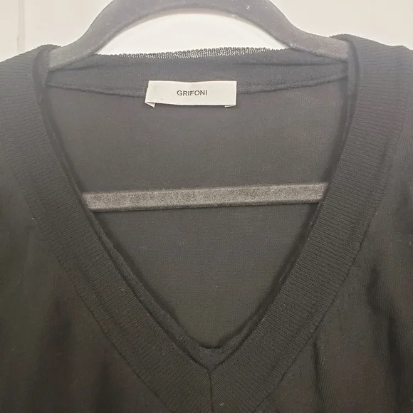 Grifoni black v-neck sweater - Picture 6 of 8